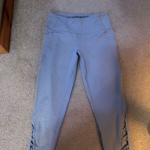High-Rise Lavender Workout Leggings with Side Lattice